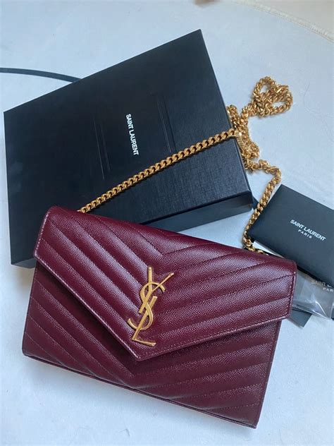 ysl wallet on chain regular vs small|YSL cassandra wallet on chain.